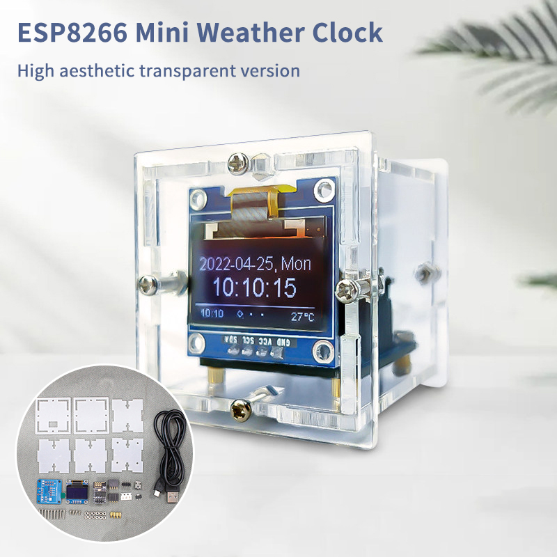 Diy Electronics Project Kit - Kit Orologio Meteo Mini ESP8266 -