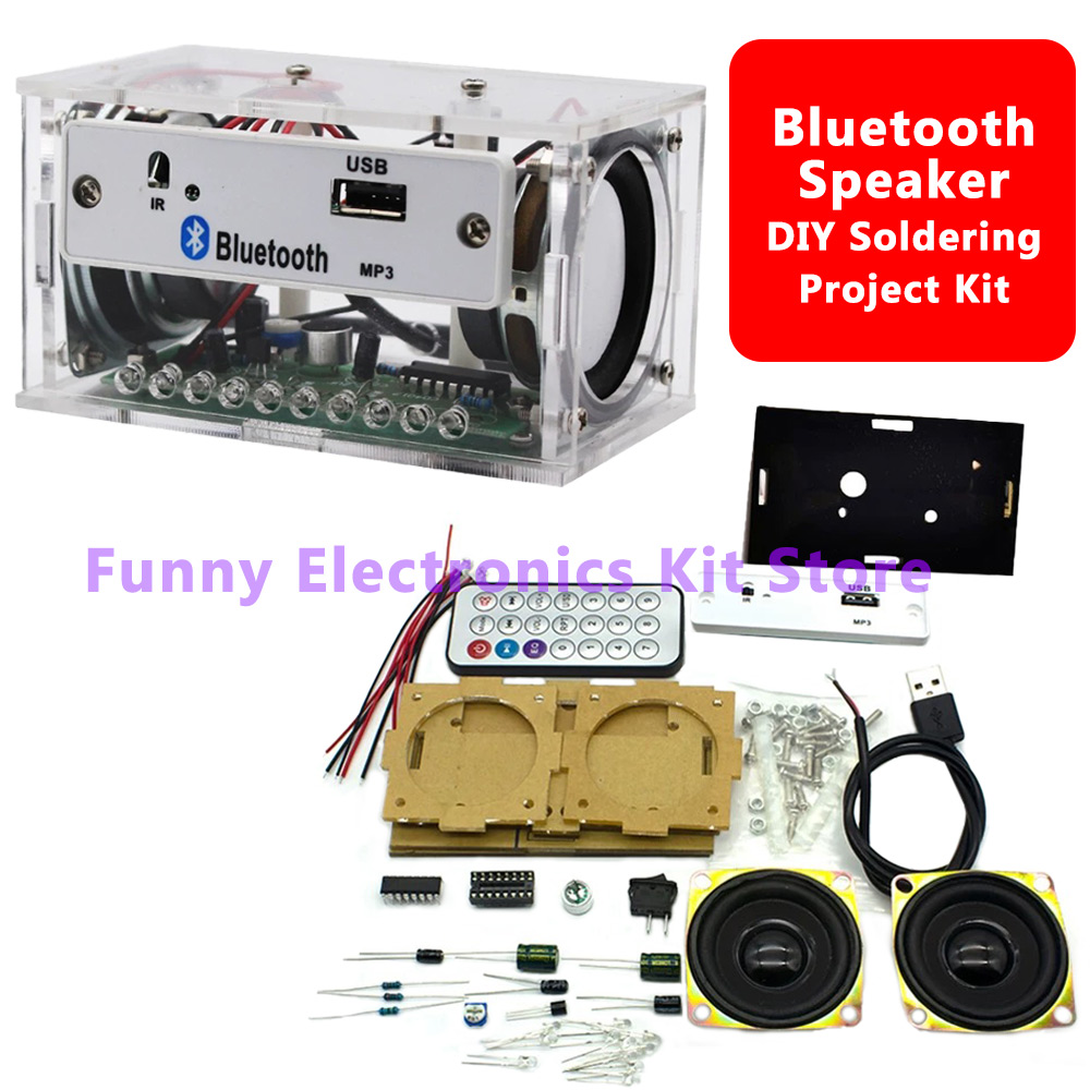 Diy Electronics Learning Kit - Kit Altoparlante Bluetooth Fai-da-Te Bianco, Progetto